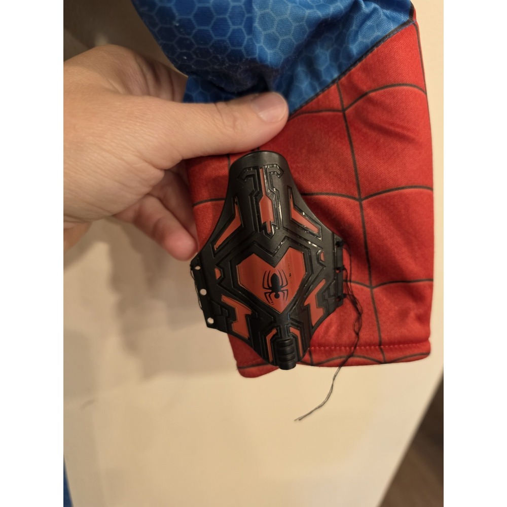 MARVEL SPIDERMAN Boys Size SM Bodysuit W/ Padding, Web Shooters And Shoe Covers - Picture 6 of 6